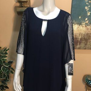 SOLD Ignite Evenings chiffon Bleu dress size 14W